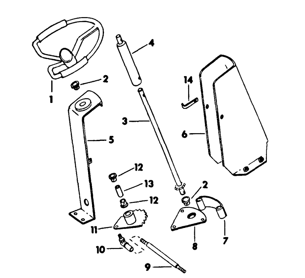 Steering Mechanism (S/N 70001 And Below) Diagram and Parts List for CADET85 (87-0340027U-0340031U-0340034U)(1975 & Since) Cub Cadet Lawn Tractor